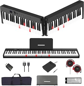 Amazon | トモイ TOMOI 電子ピアノ 88鍵盤 折り畳み式 コンパクト 軽量