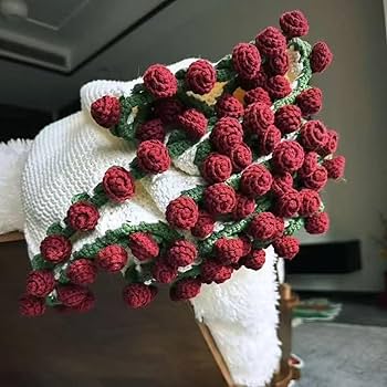 Amazon｜バラ花束ブランケット、花の花束ブランケット手作り、かぎ針