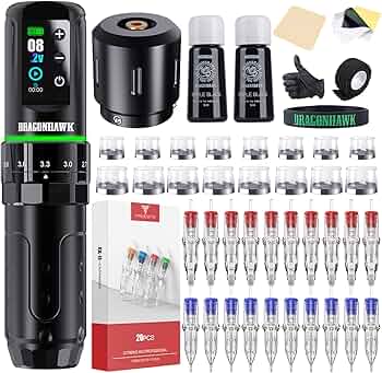 Amazon | Dragonhawk L3 タトゥーマシンキット - ワイヤレス/有線両用