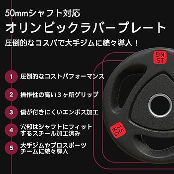 Amazon.co.jp: □大手ジムに続々導入□ラバープレート 計50kgセット