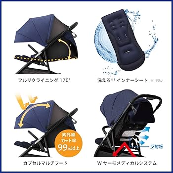 Amazon.co.jp: アップリカ(Aprica) 3輪 ハイシート ベビーカー Smooove