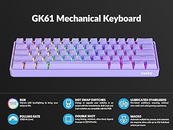 Amazon.com: Geeky GK61 60% | Hot Swappable Mechanical Gaming