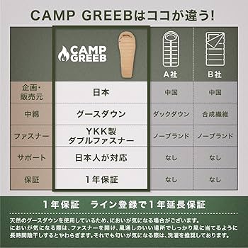 Amazon.co.jp: キャンプグリーブ 【国内ブランド】 ダウンシュラフ