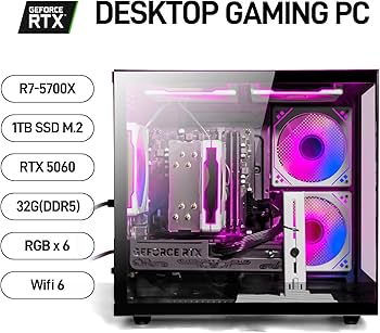 Amazon.com: WIWB Gaming PC Desktop Ryzen 7 5700X, GeForce RTX 5060