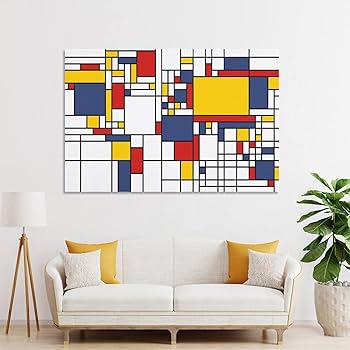 Amazon.co.jp: Piet Mondrianピート・モンドリアン画家の作品「赤・黄