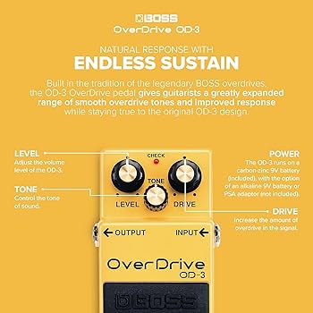 Amazon.co.jp: BOSS OverDrive OD-3 Yellow : Musical Instruments