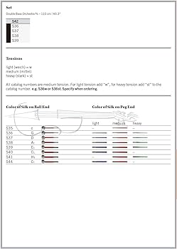 Amazon | THOMASTIK SPIROCORE スピロコア コントラバス弦セット 4/4