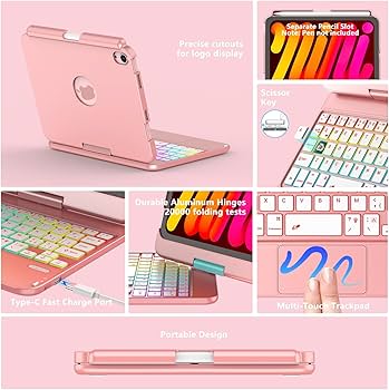 Amazon.com: FUWANG Touchpad Keyboard Case for iPad mini 7 A17 Pro