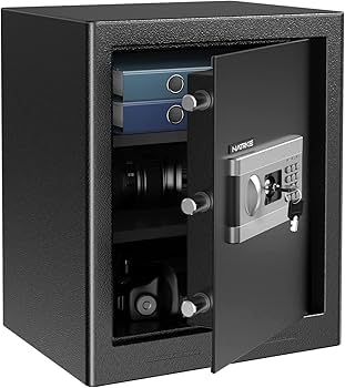 Amazon.co.jp: NATRKE 金庫 家庭用金庫 暗証番号 テンキー式 電子 防犯