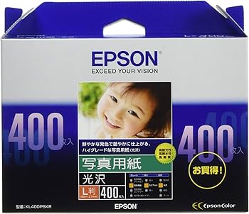 Amazon | エプソン コピー用紙 写真用紙 光沢 400枚 L判 KL400PSKR
