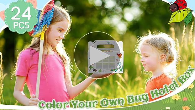 Amazon.com: 24 Pack Color Your Own Bug Hotel Box Cardboard Bugs