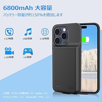 Amazon | Gladgogo iPhone 15 Pro Max バッテリーケース 【6800mah大