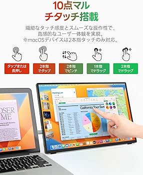 Amazon.co.jp: Intehill モバイルモニター 16インチ タッチパネル 10点