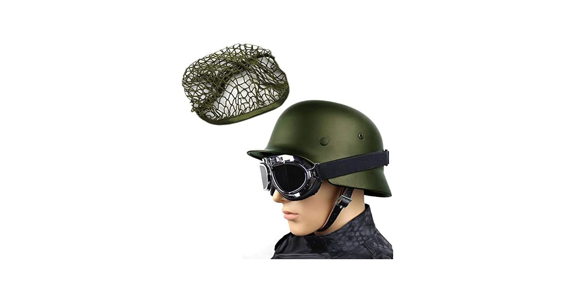 Amazon.co.jp: WW2 ドイツ M35 スチールヘルメット ネットとゴーグル