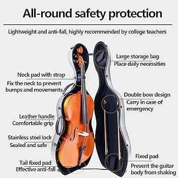 Amazon.co.jp: DSFHKUYB マットチェロケース 4/4 フルサイズ カーボン