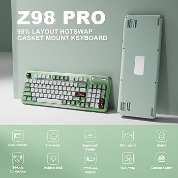 Amazon | KZZI Z98 ワイヤレスゲーミングキーボード OLED スマート