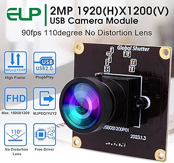 Amazon.co.jp: ELP 高速広角グローバルシャッター USBカメラモジュール