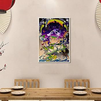 Amazon.co.jp: ORAPICH アニメ ポスター 壁用 浮世絵 キャンバス 絵画