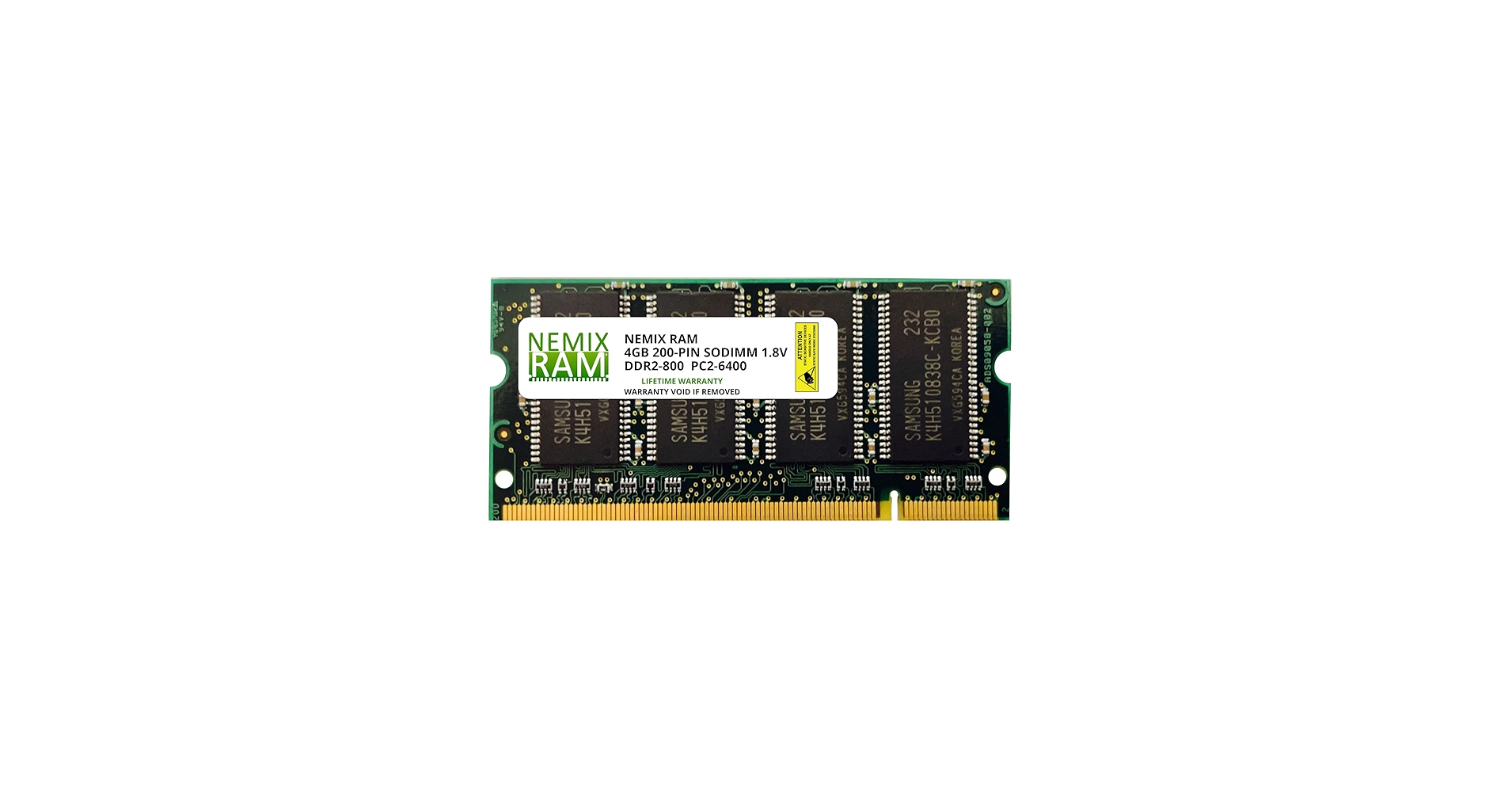 NEMIX RAM 4GB (1X4GB) DDR2 800MHZ PC2-6400 2Rx8 1.8V 200-PIN Non