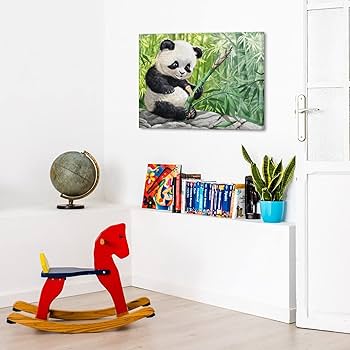 Amazon.co.jp: 絵画 竹を食べるパンダインテリア 絵画 セイコー 描き方