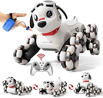 Amazon.com: Aprilwolf 8WD Gesture Sensing Stunt Robot Dog RC Car