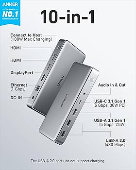 Amazon.com: Anker 10-in-1 USB C Docking Station, Displaylink