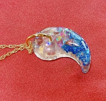 Amazon.co.jp: 藍色 オルゴナイト 勾玉 ネックレス 40cm 開運 お守り