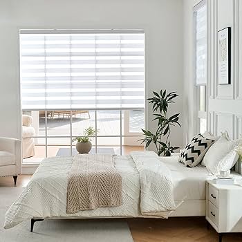 Amazon.com: Joydeco 33 Inch Wide White Cordless Zebra Blinds for