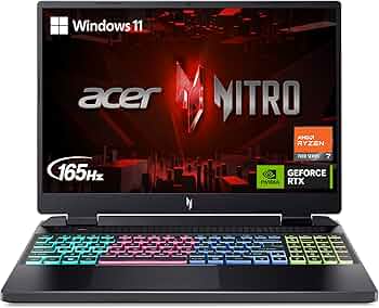 Amazon.com: Acer Nitro 16 Gaming Laptop | AMD Ryzen 7 7840HS
