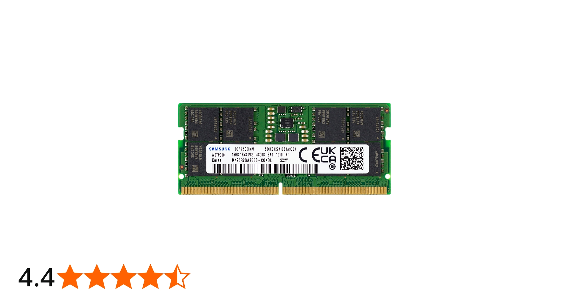 Samsung 16GB DDR5 4800MHz PC5-38400 CL40 SODIMM 1Rx8 1.1V Non-ECC