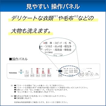 Amazon.co.jp: 東芝 全自動洗濯機 7kg ピュアホワイト AW-7DH1 (W