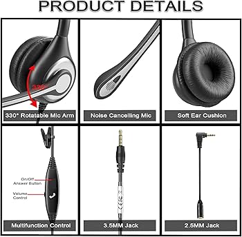 Amazon.com: Wantek Cell Phone Headset Mono with Noise Canceling