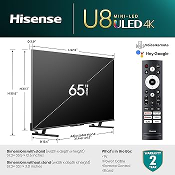 Amazon.com: Hisense 65-Inch Class U8 Series Mini-LED ULED 4K UHD