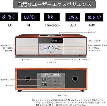 Amazon.co.jp: ミニコンポ・セットコンポ CDプレーヤー レトロ