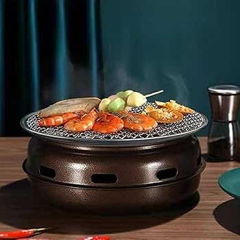 Amazon.co.jp: 卓上 七輪 こんろ 炭火焼 金網 木台 火鉢風 焼肉グリル