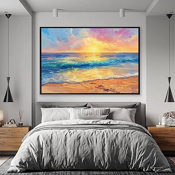 Amazon.co.jp: 絵画 美しいサンセットビーチインテリア 絵画 魅力的な