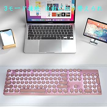 Amazon | EWEADN メカニカル式ゲーミングキーボード タイプライター風