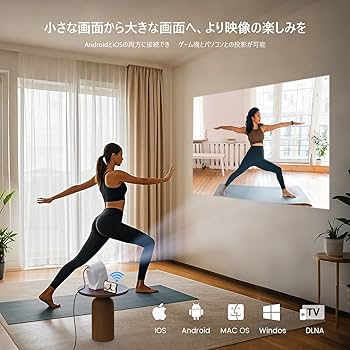 Amazon.co.jp: プロジェクター 家庭用 小型 天井投影 自動台形補正