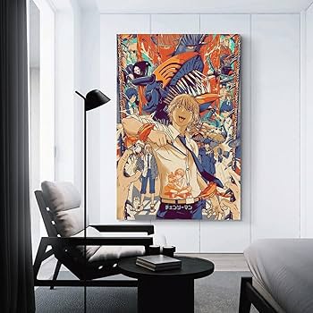 Amazon.co.jp: チェンソーマン ウォールアート キャンバス 印刷 画像