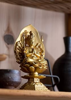 Amazon｜仏像 千手観音菩薩 15.5cm(金メッキ/24金） 仏師：牧田秀雲