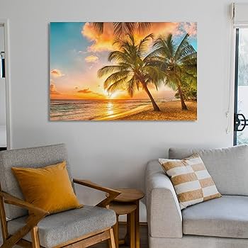 Amazon.co.jp: 海の絵 海辺 風景写真 海 絵画 静物の風景 ビーチ 海 空