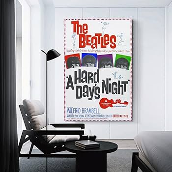 Amazon.co.jp: A Hard Day's Night古典映画のポスタービートルズが