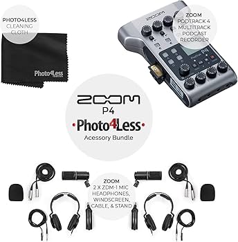 Amazon.com: Zoom PodTrak P4 Portable Multitrack Podcast Recorder +