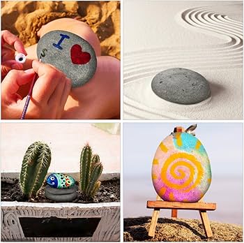 Amazon | SAFIGLE Diy ペイント用天然石 10個セット 7×5×1Cm 滑らかで