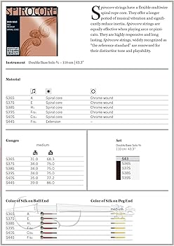 Amazon | SPIROCORE スピロコア SOLO チューニング コントラバス弦