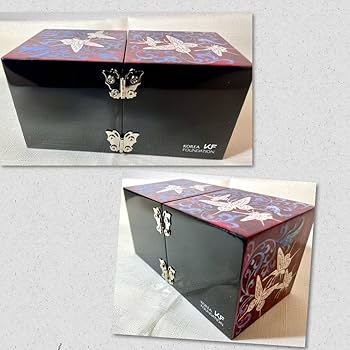 Amazon.co.jp: 極 韓国 螺鈿細工 螺鈿漆器 双子宝石箱ミニ ジュエリー