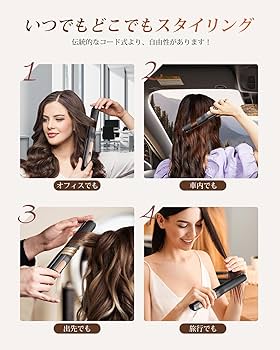 Amazon | ヘアアイロン コードレス【2025最新デザイン 3WAY
