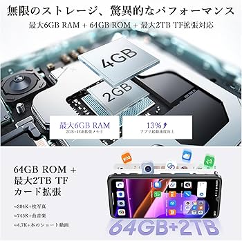 Amazon | 【2025 NEW Android スマホ】OSCAL Flat2C スマホ 6GB RAM+