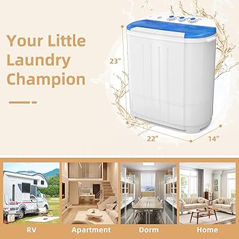 Amazon.com: Zynkez Portable Washing Machine, 14Lbs Compact Twin