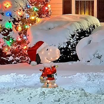 Amazon.com: ProductWorks Peanuts Pre Lit 24 Inch Snoopy Santa